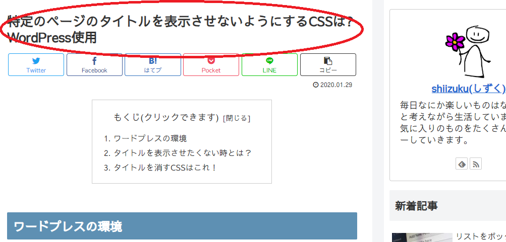 Cocoon2021 ページのタイトルを非表示にするcssは Wordpress おさいフル